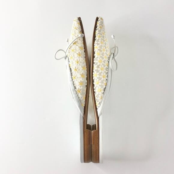 Manolo Blahnik Ballerimu Lace Daisy Floral Mule Slip On Flats 39 - Picture 3 of 7